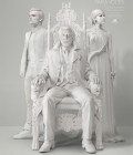 Peeta Mellark, Presidente Snow e Johanna Mason em pôster de A Esperança: Parte 1